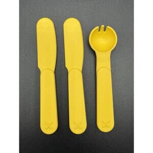 Vintage Fisher Price FUN WITH FOOD Utensil Place Setting Knife (2) And Spork